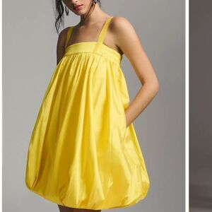 Bloni Square-Neck Taffeta Bubble Mini Dress